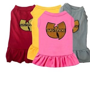 Wutang gold yellow dog dress medium Music hip hop rap New York City Bronx legend